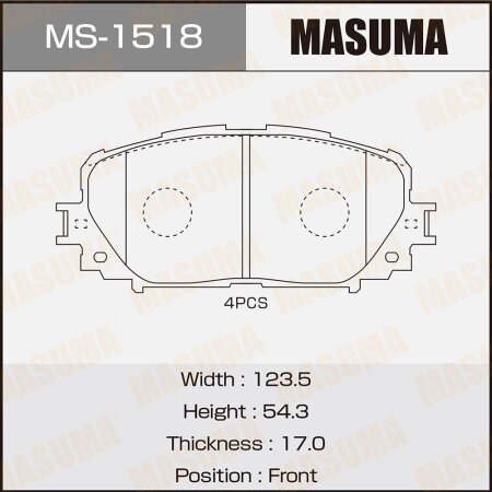 Brake pads Masuma, MS-1518