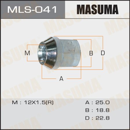 Wheel nut Masuma M12x1.5(R) size 19, open-end, MLS-041