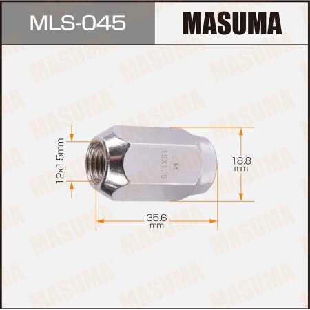 Wheel nut Masuma M12x1.5(R) size 19, MLS-045