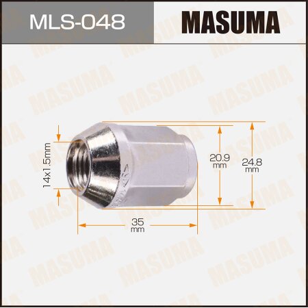 Wheel nut Masuma M14x1.5(R) size 21, MLS-048