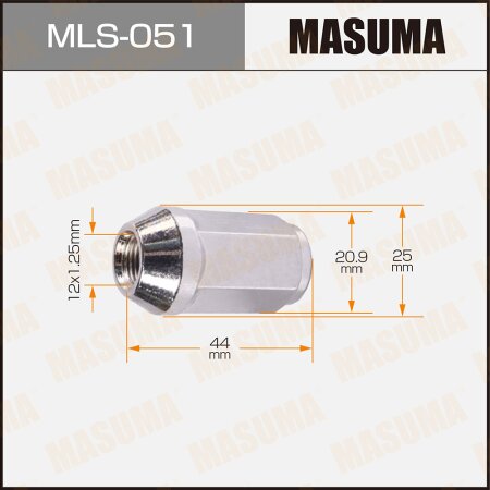 Wheel nut Masuma M12x1.25(R) size 21, MLS-051