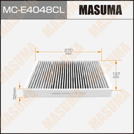 Cabin air filter Masuma charcoal, MC-E4048CL