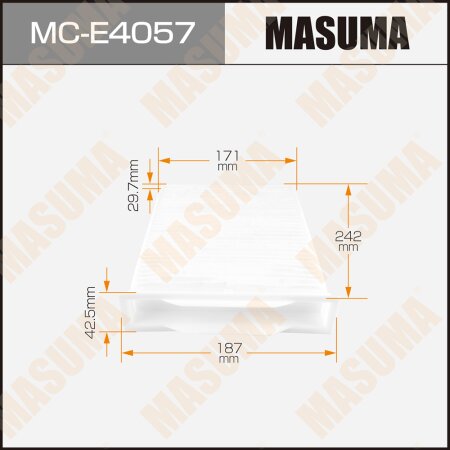 Cabin air filter Masuma, MC-E4057