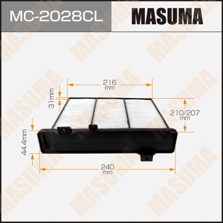 Cabin air filter Masuma charcoal, MC-2028CL