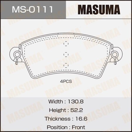 Brake pads Masuma, MS-0111