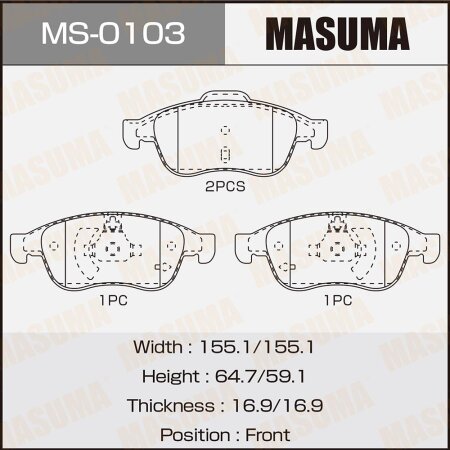 Brake pads Masuma, MS-0103