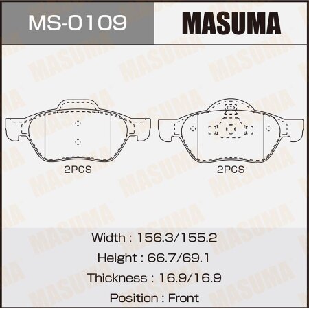Brake pads Masuma, MS-0109