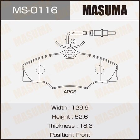 Brake pads Masuma, MS-0116
