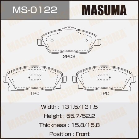 Brake pads Masuma, MS-0122