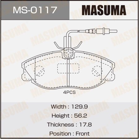Brake pads Masuma, MS-0117