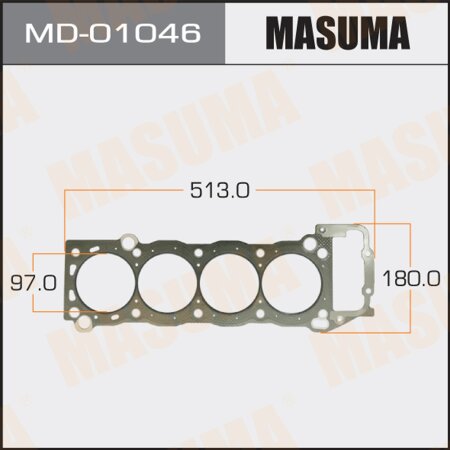 Head gasket (graphene-elastomer) Masuma, thickness 1,60mm, MD-01046