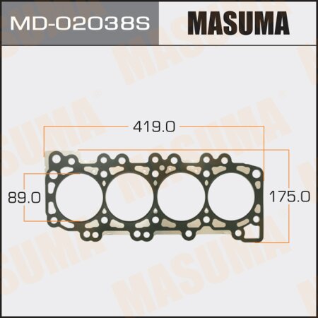 3-layer head gasket (metal-elastomer) Masuma, thickness 0,80mm, MD-02038S