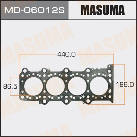 3-layer head gasket (metal-elastomer) Masuma, thickness 0,75mm, MD-06012S