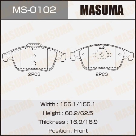 Brake pads Masuma, MS-0102