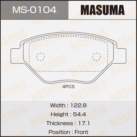 Brake pads Masuma, MS-0104