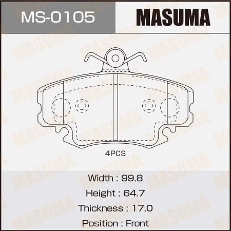Brake pads Masuma, MS-0105