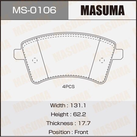 Brake pads Masuma, MS-0106