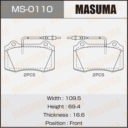 Brake pads Masuma, MS-0110
