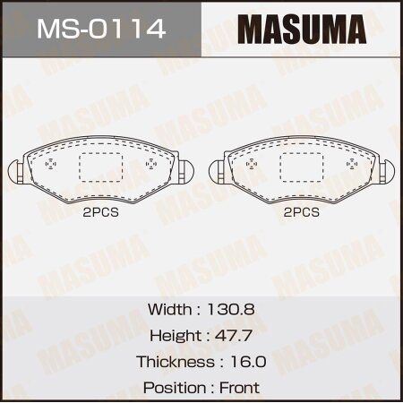 Brake pads Masuma, MS-0114