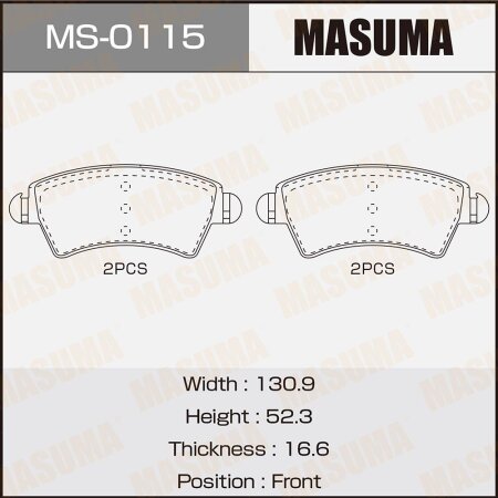 Brake pads Masuma, MS-0115