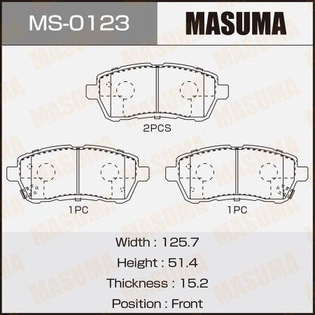 Brake pads Masuma, MS-0123