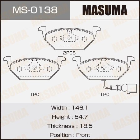 Brake pads Masuma, MS-0138