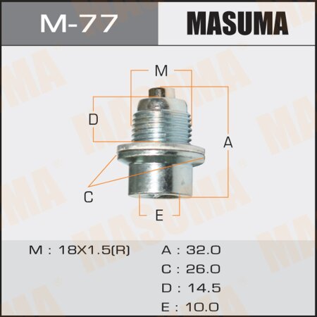 Oil drain plug Masuma (with magnet) M18x1.5, M-77