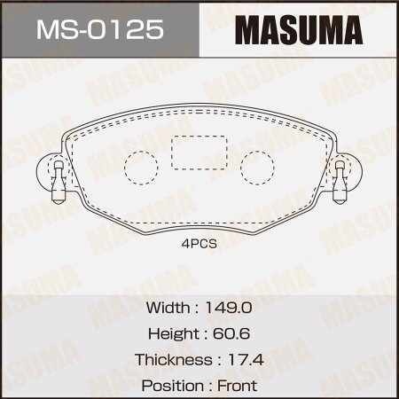 Brake pads Masuma, MS-0125