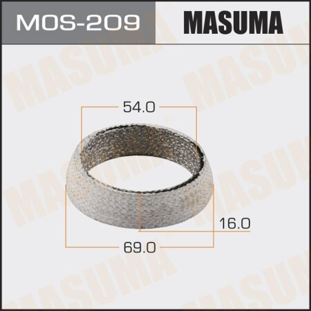 Exhaust pipe gasket Masuma 54x69x16, MOS-209