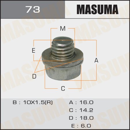 Oil drain plug Masuma (no magnet) M10x1.5, 73