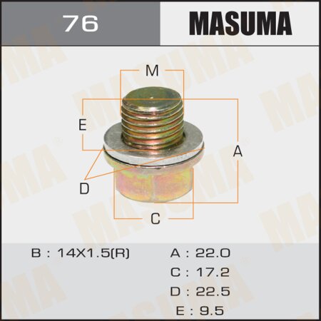 Oil drain plug Masuma (no magnet) M14x1.5, 76