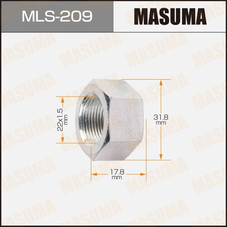 Wheel nut Masuma M 22x1.5(L) size 32 open-end, MLS-209