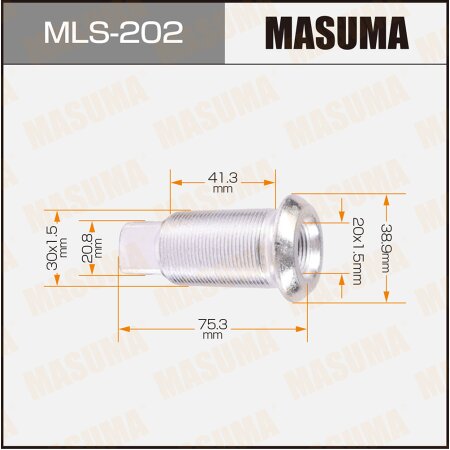 Double wheel stop bolt Masuma M30x1.5(L), M20x1.5(L), MLS-202