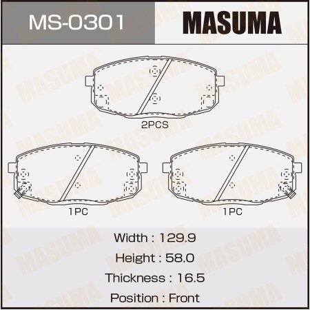 Brake pads Masuma, MS-0301