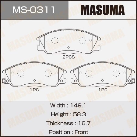 Brake pads Masuma, MS-0311