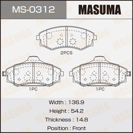 Brake pads Masuma, MS-0312