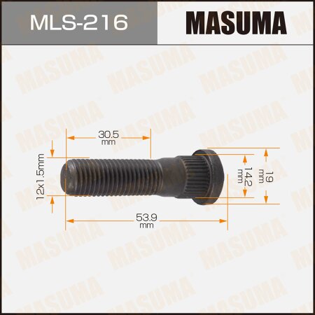 Wheel stud Masuma M12x1.5(R), MLS-216