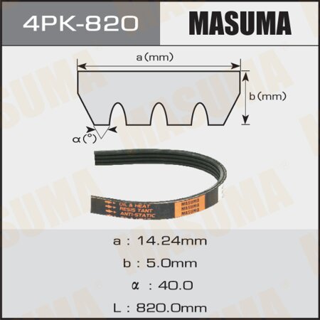 Drive V-Ribbed belt Masuma, 4PK-820