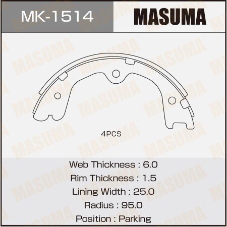 Brake shoes Masuma, MK-1514
