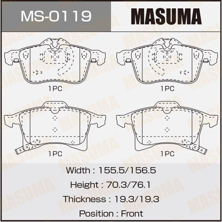 Brake pads Masuma, MS-0119