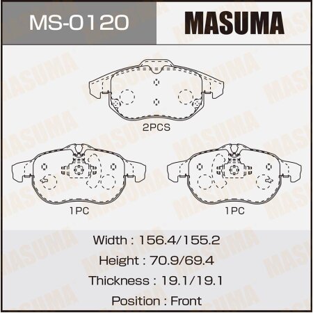 Brake pads Masuma, MS-0120
