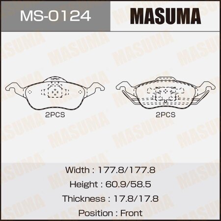 Brake pads Masuma, MS-0124