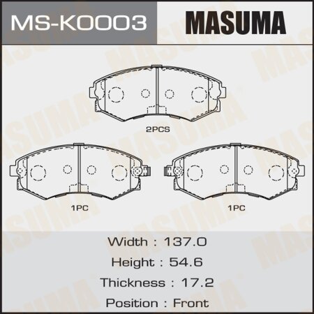 Brake pads Masuma, MS-K0003