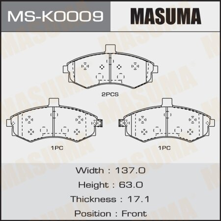 Brake pads Masuma, MS-K0009