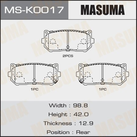 Brake pads Masuma, MS-K0017