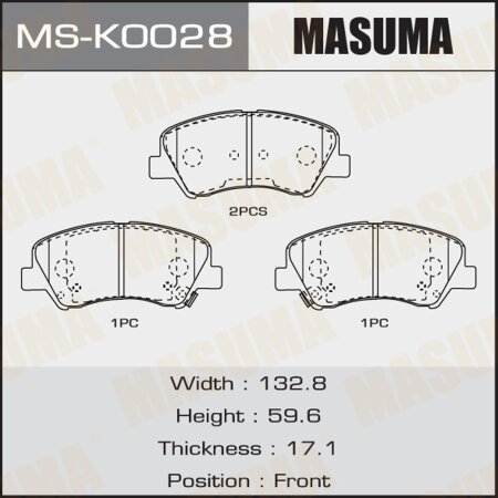 Brake pads Masuma, MS-K0028