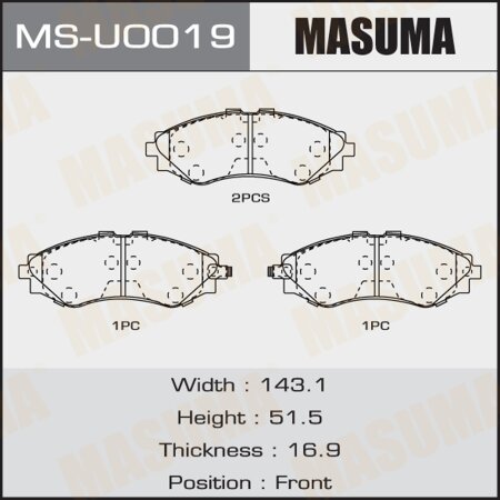 Brake pads Masuma, MS-U0019