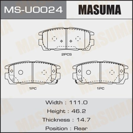 Brake pads Masuma, MS-U0024