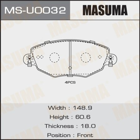 Brake pads Masuma, MS-U0032