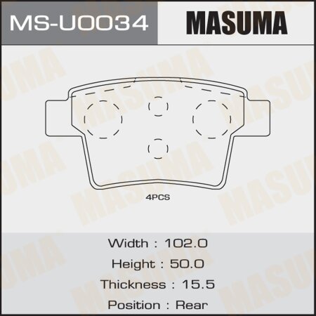 Brake pads Masuma, MS-U0034